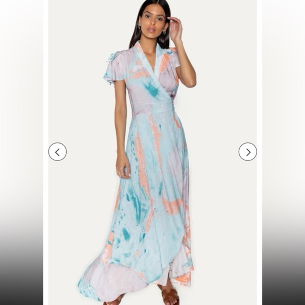 Raga Head in the Clouds Wrap Dress in Blue/White Multicolor XS